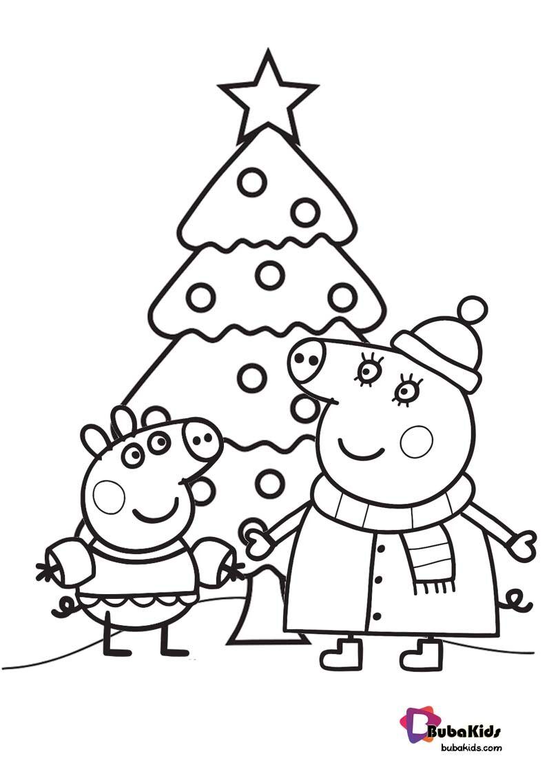 Peppa Pig Chritsmas Special Edition Coloring Page For Kids BubaKids com