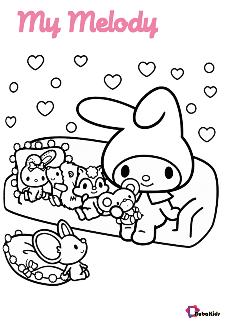 Sanrio My Melody and friends coloring page BubaKids com