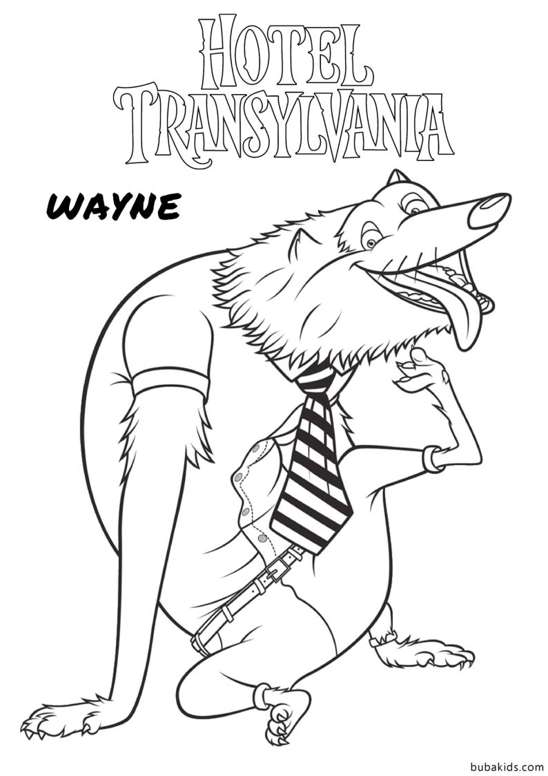 Wayne Werewolf Hotel Transylvania Coloring Page BubaKids com