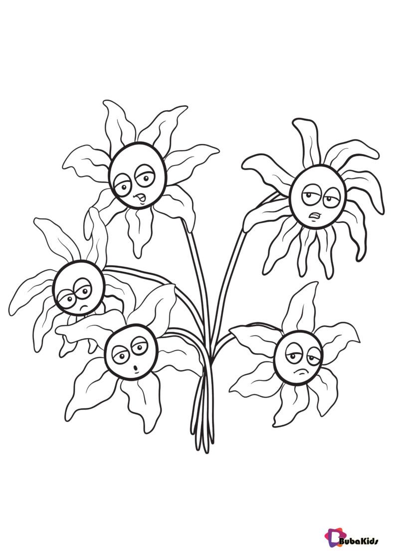 Wilted flowers coloring pages nature coloring pages BubaKids com