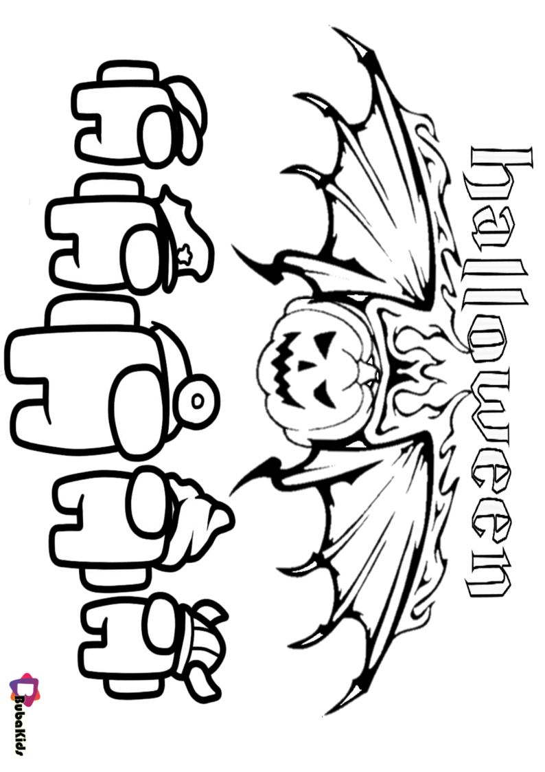 among us halloween coloring pages BubaKids com