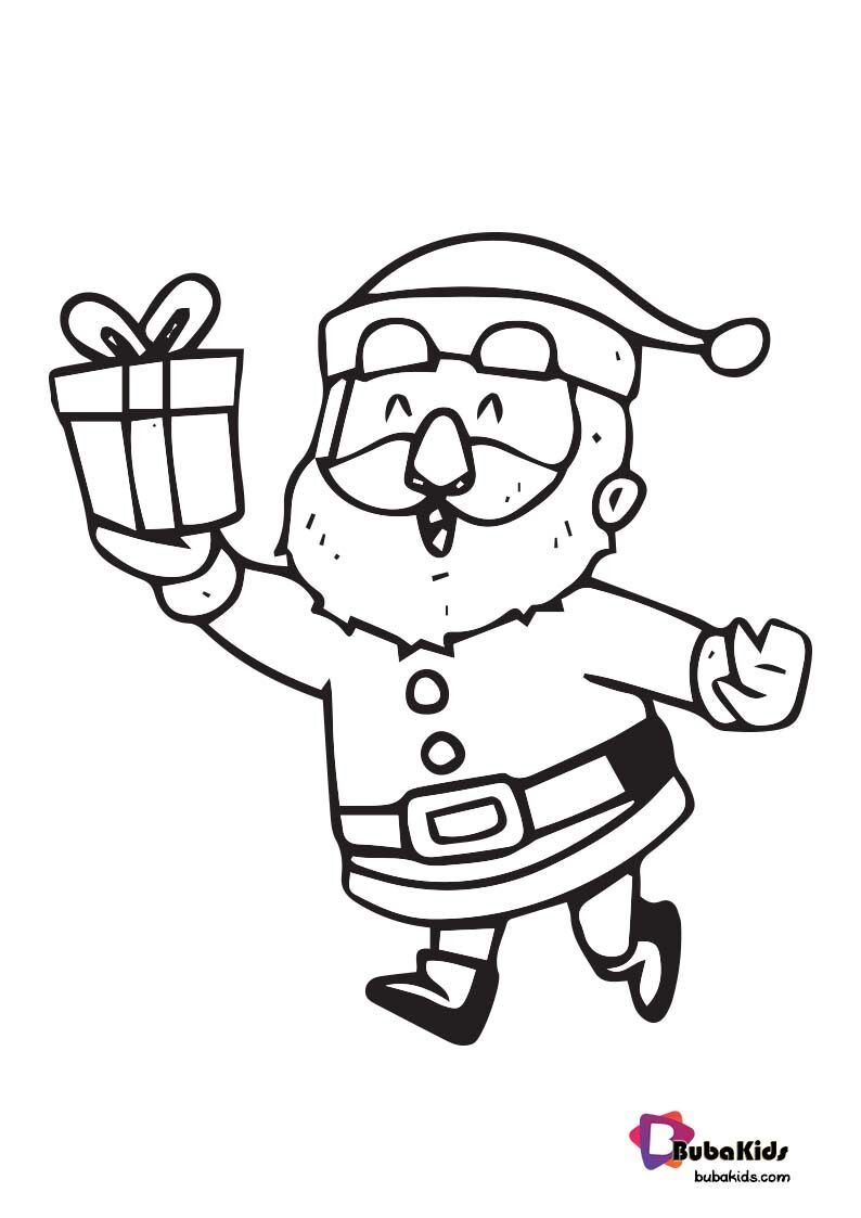 Happy Day Santa Coloring Pages BubaKids com
