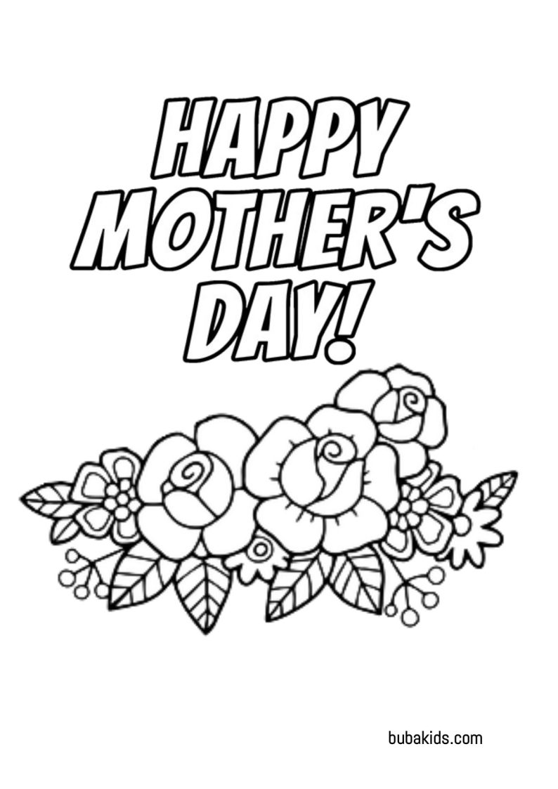 Happy Mothers Day 2021 bubakids coloring pages BubaKids com