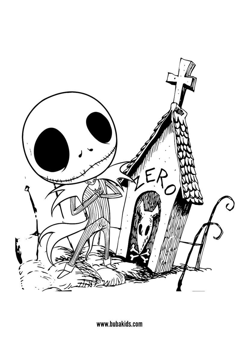The Nightmare Before Christmas Jack Skellington Coloring Page BubaKids com