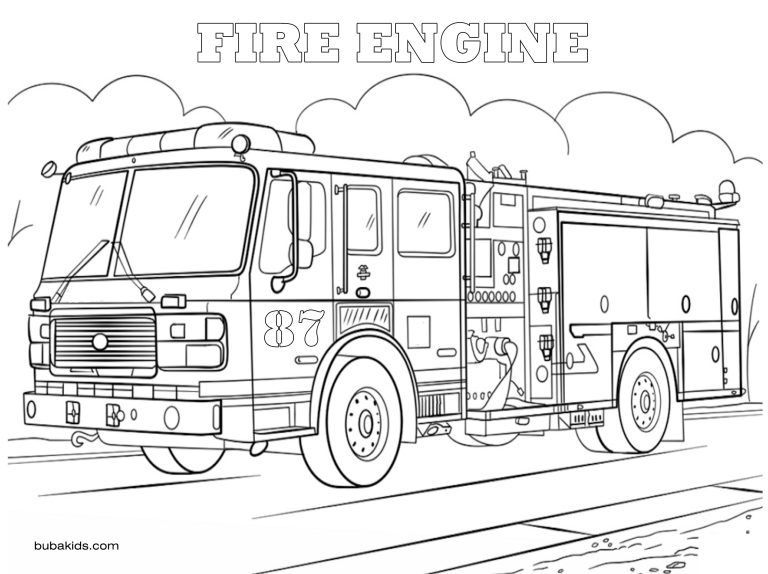Fire engine coloring pages thank you firefighters coloring