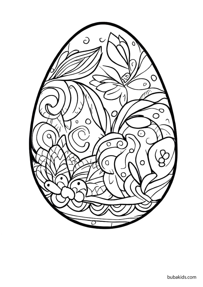 beautiful easter egg coloring page