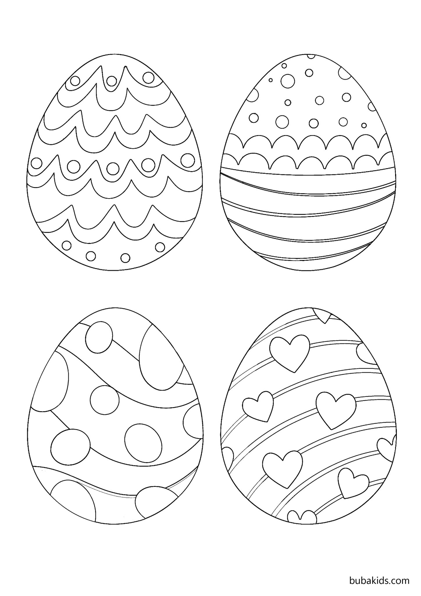 Free Printable Easter Egg Coloring Page BubaKids