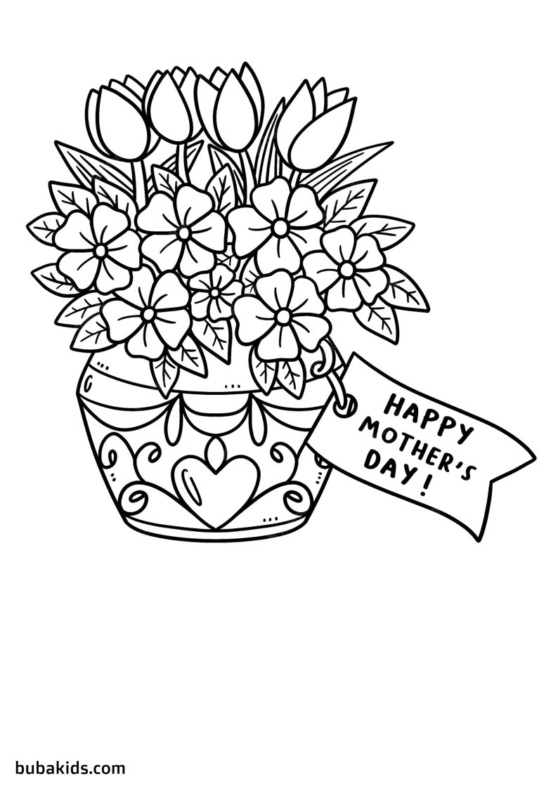 happy mothers day coloring page