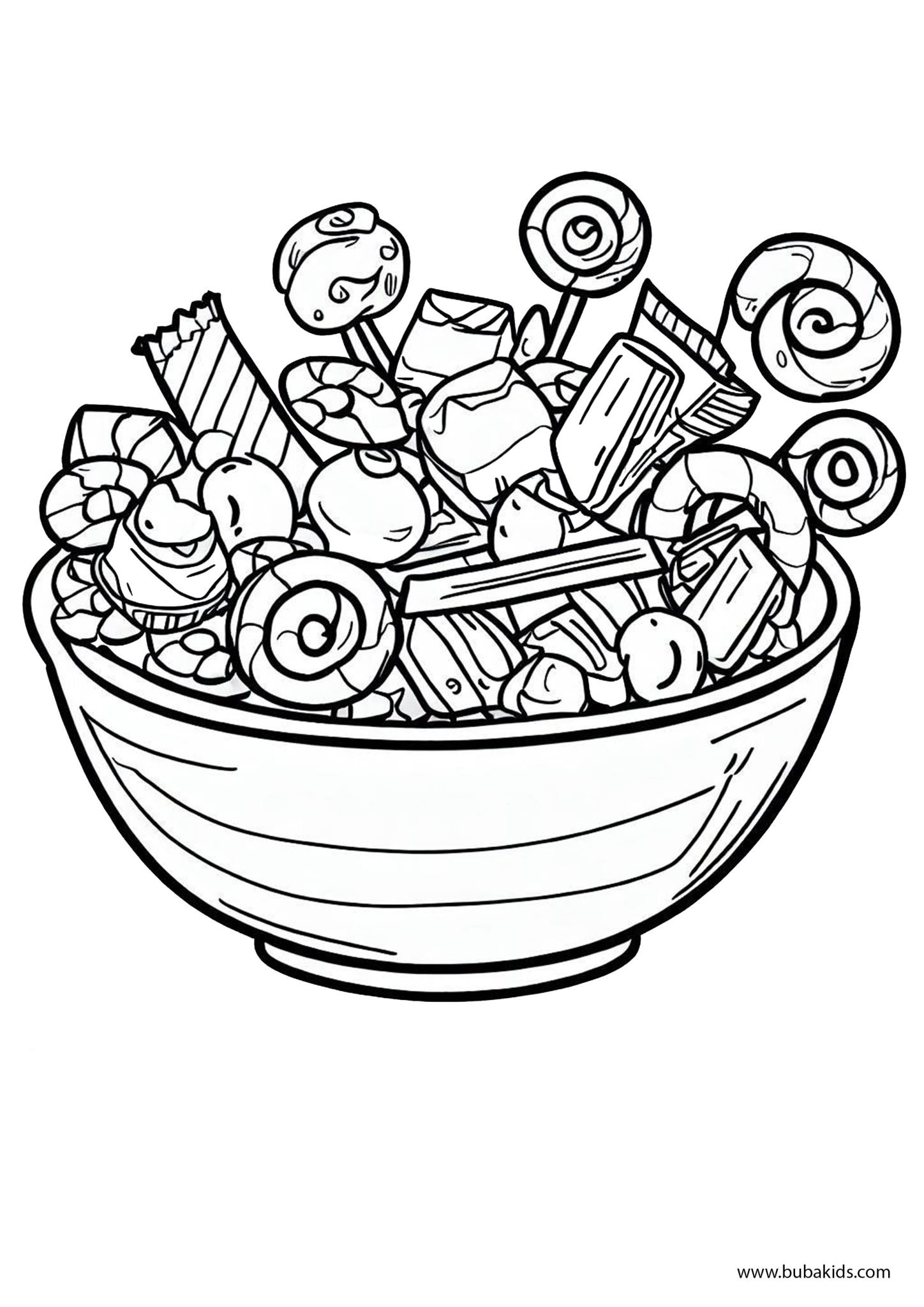 Free printable Candy coloring pages for kids of all ages | BubaKids.com